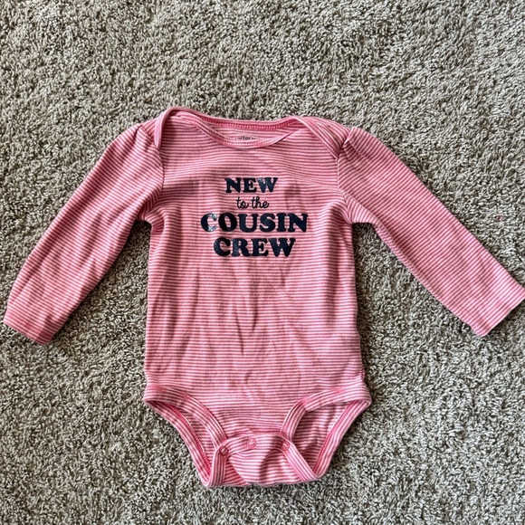 Carter’s Baby Girl "New to the Cousin Crew" Long-Sleeve Bodysuit - Size 12 Month - Picture 4 of 8